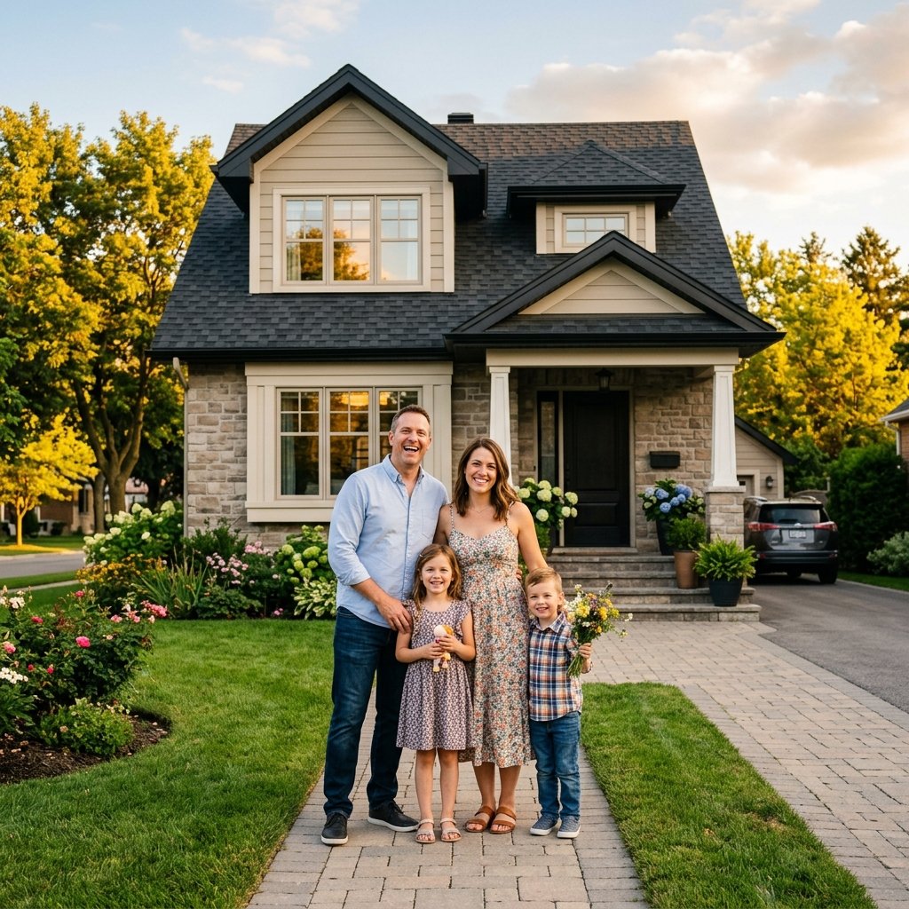 Happy family with a new Golden Dragon roof